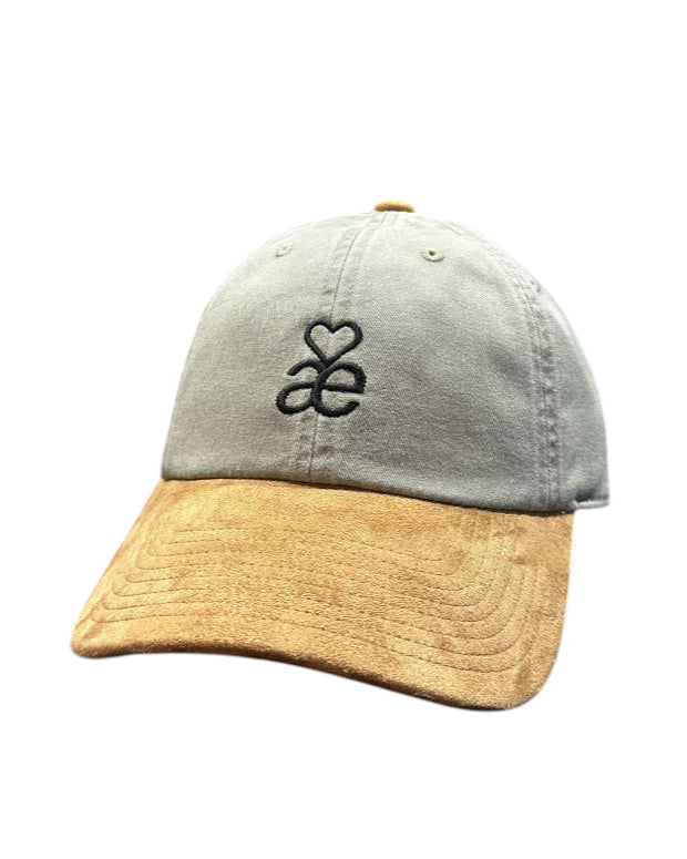 Aavec Heart Logo Dad Cap Suede Washed Keps - Grå/Sand