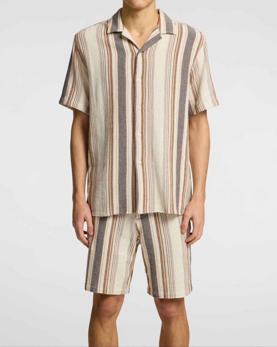 Relax Sal Skjorta - Egret/Multi Stripe