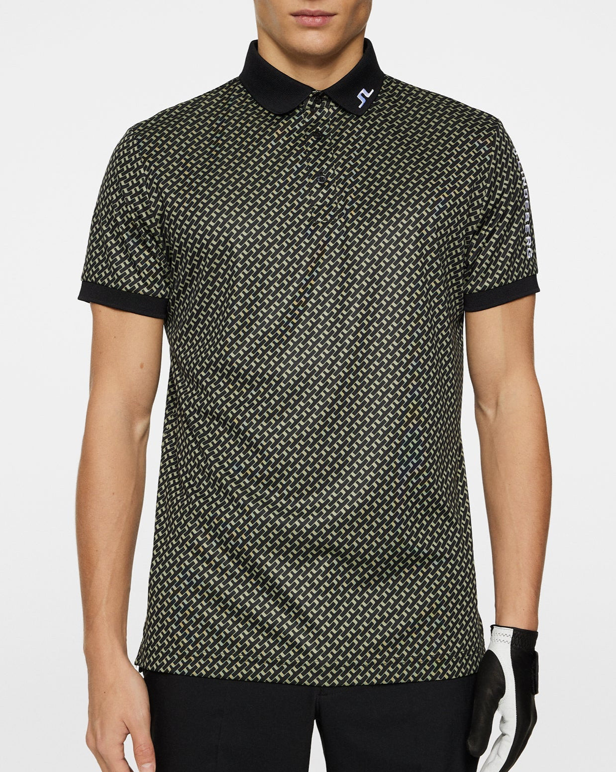 Tour Tech Print Golf Pikétröja - Oil Green