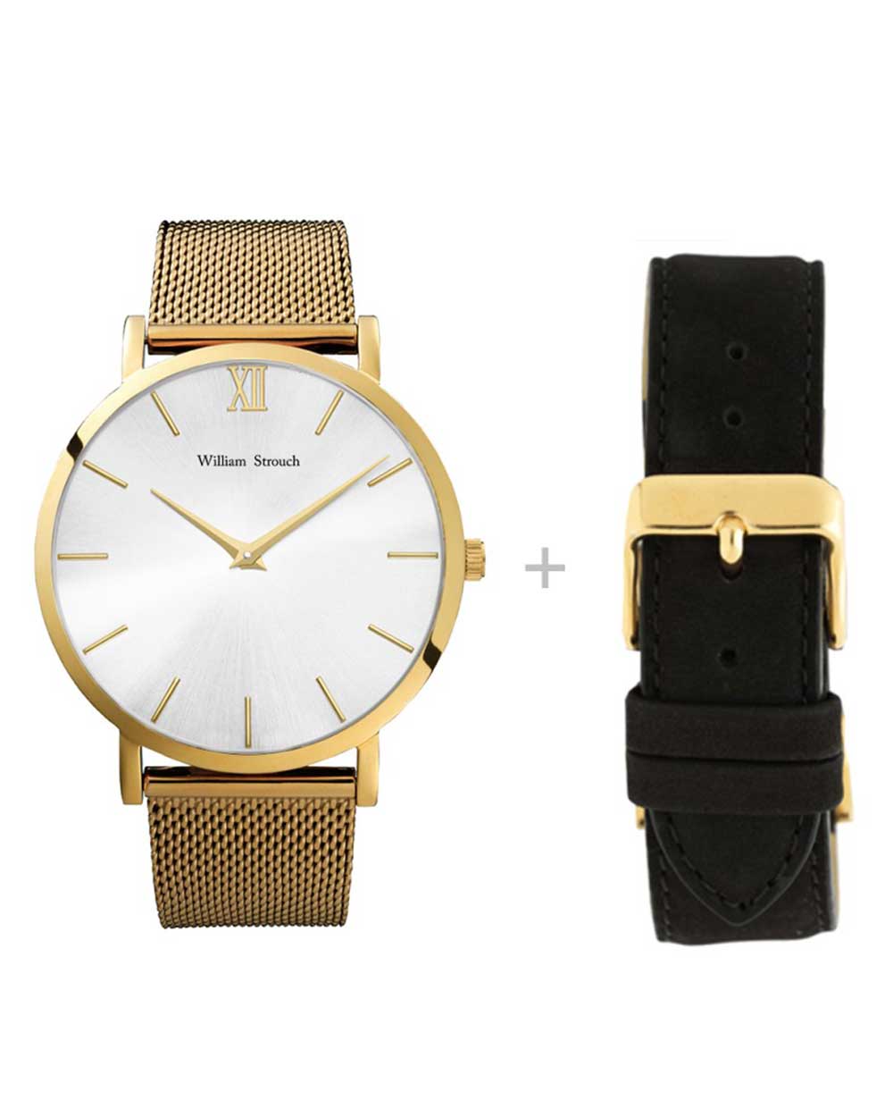 Watch + Strap - Gold/Silver/Black