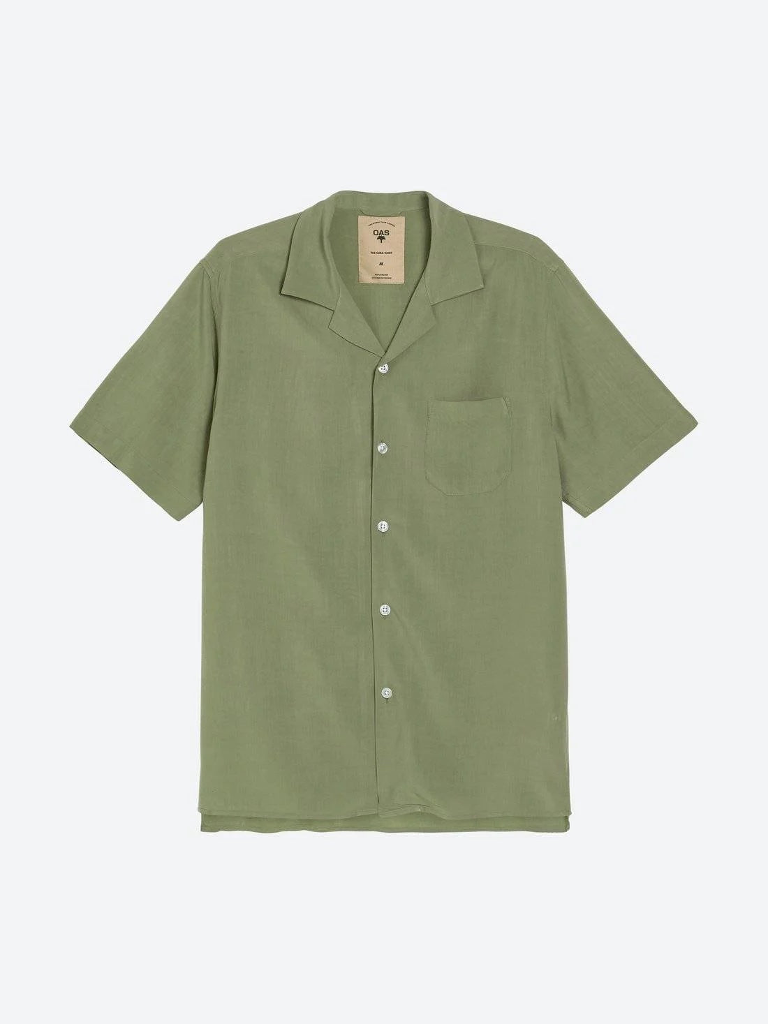 Plain Viscose Skjorta - Grön