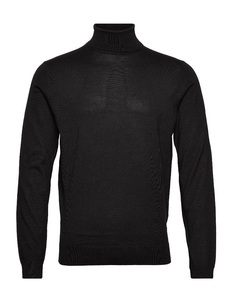 Town Merino Cool Max Roll Neck Tröja - Svart