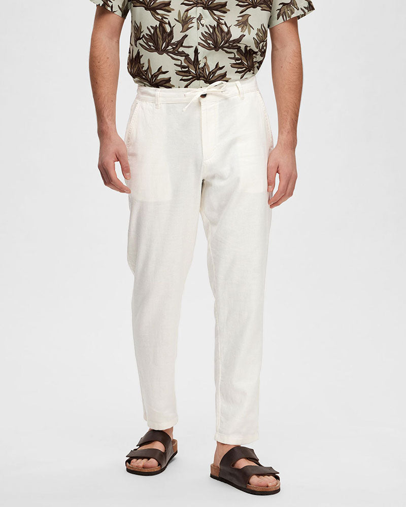 Brody Linen Byxor - Cloud Dancer