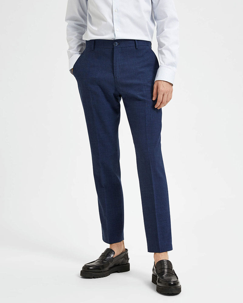 Slim Oasis Linen Kostymbyxor - Dark Navy