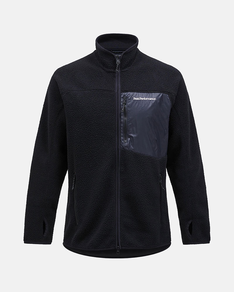 Pile Fleece Zip Jacka - Svart