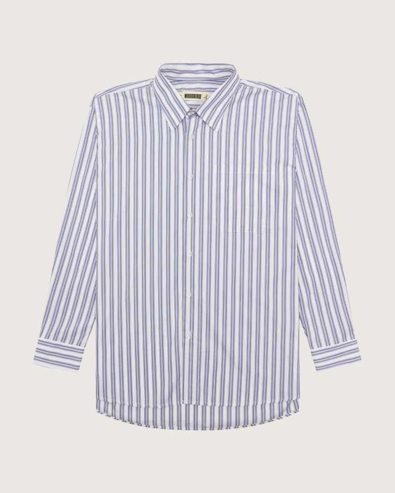 Yuzo Stripe Skjorta - Vit/Blå