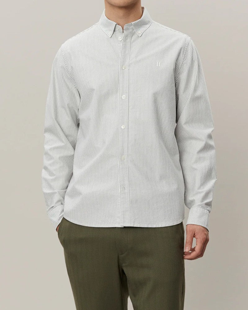 Kristian Oxford Skjorta - Forest Green/White