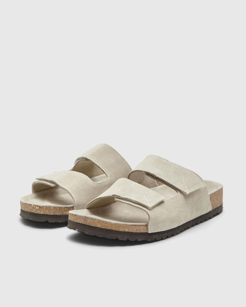 Bastian Suede Strap Slider Tofflor - Sand