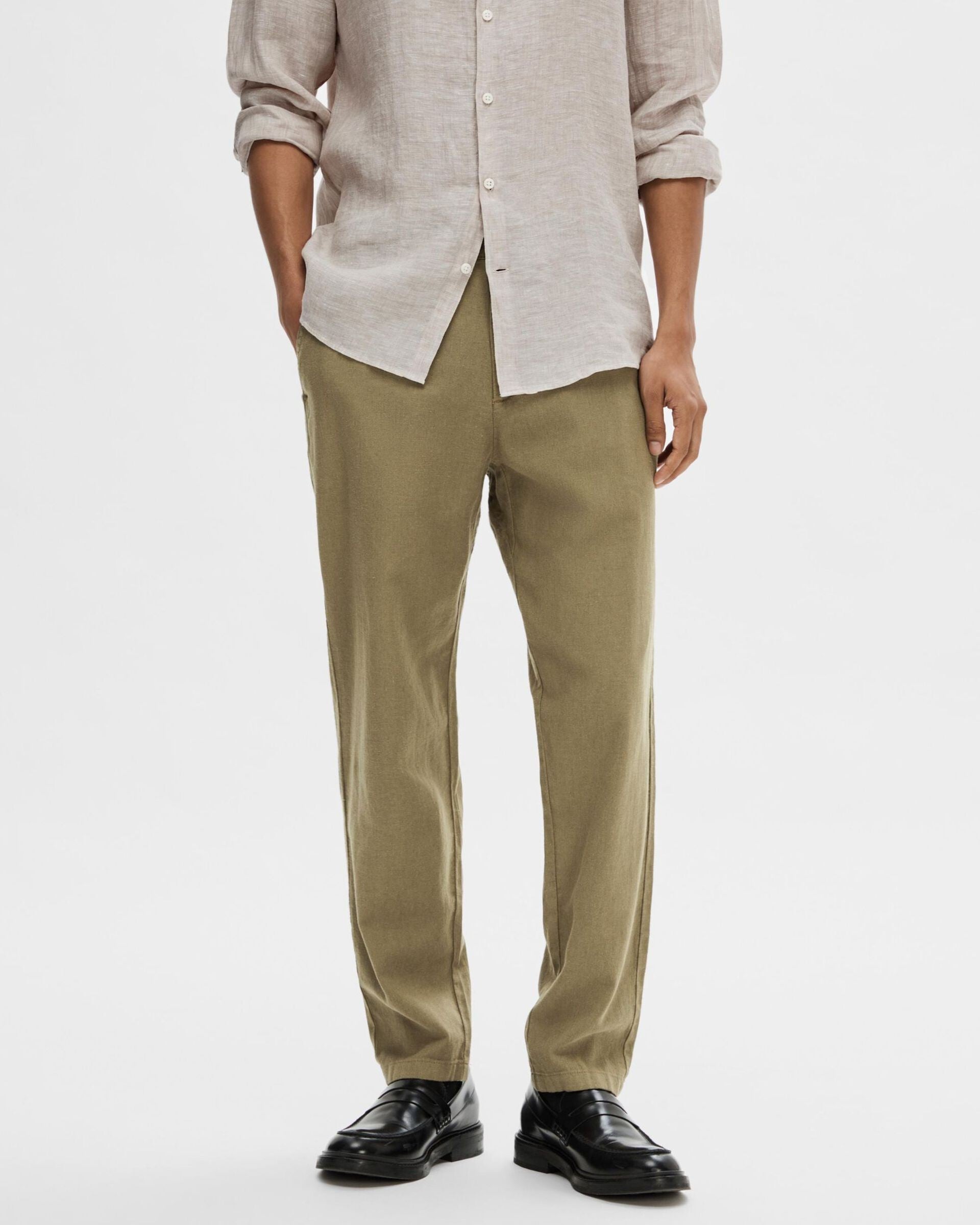 Brody Linen Byxor - Burnt Olive