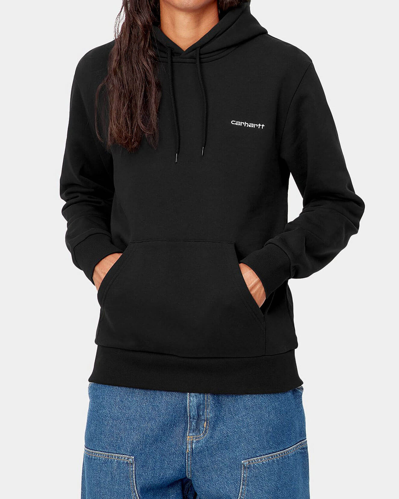 Script Embroidery Hoodie - Svart/Vit