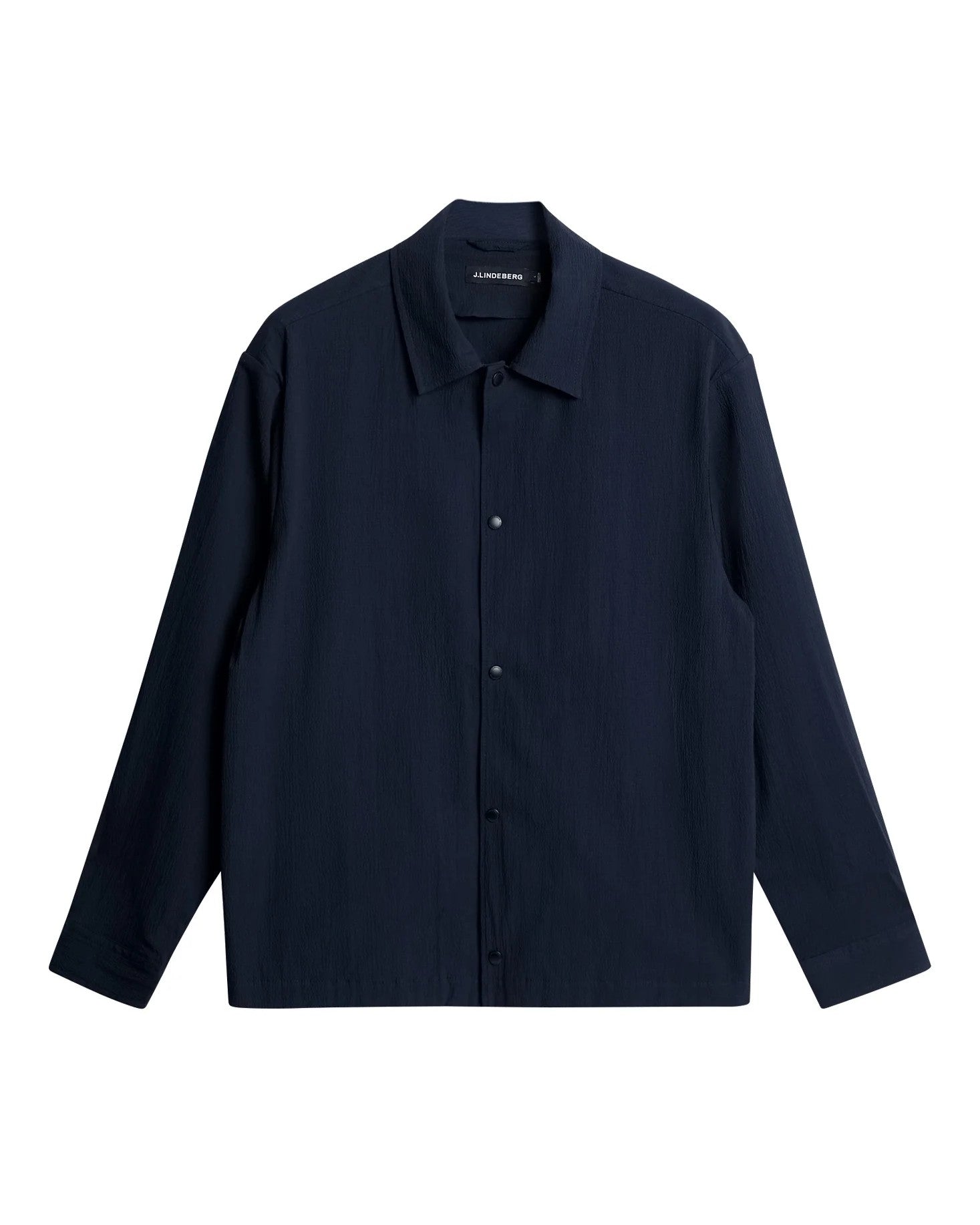 Celian Seersucker Overshirt - JL Navy
