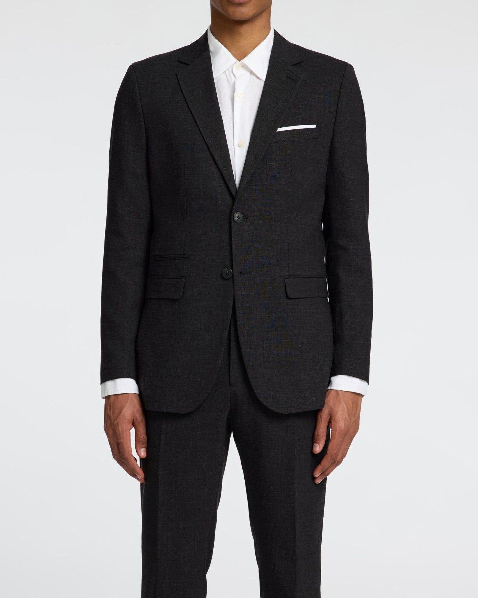 Slim Oasis Linen Kavaj - Svart