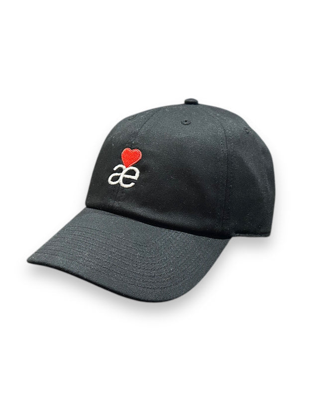 Aavec Heart Logo Dad Cap Leather Strap Keps - Svart