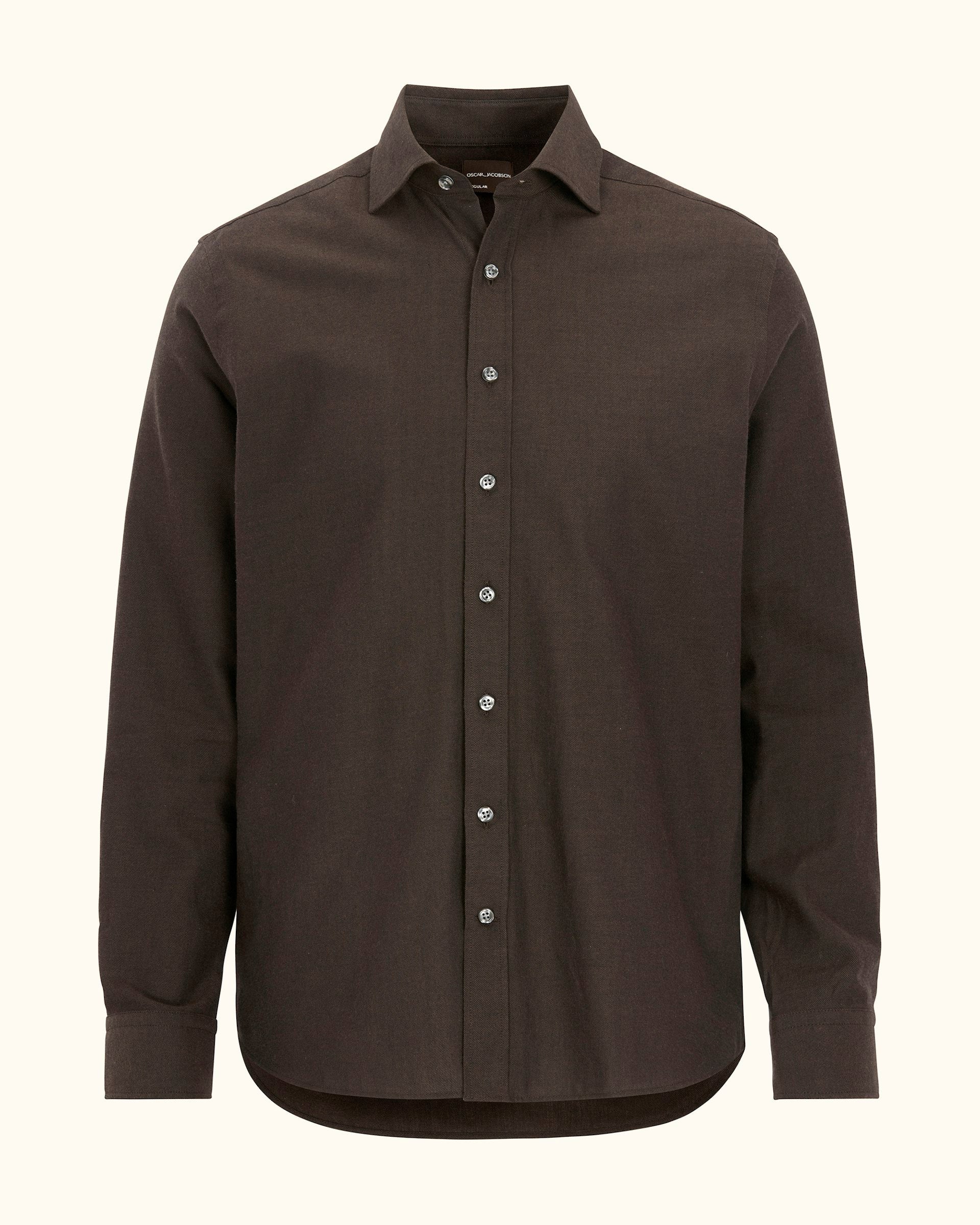 Cut Away Brushed Flann Skjorta - Brun