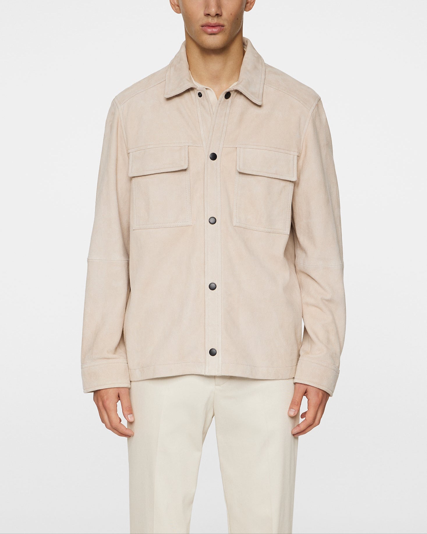 Wilden Suede Overshirt - Moonbeam