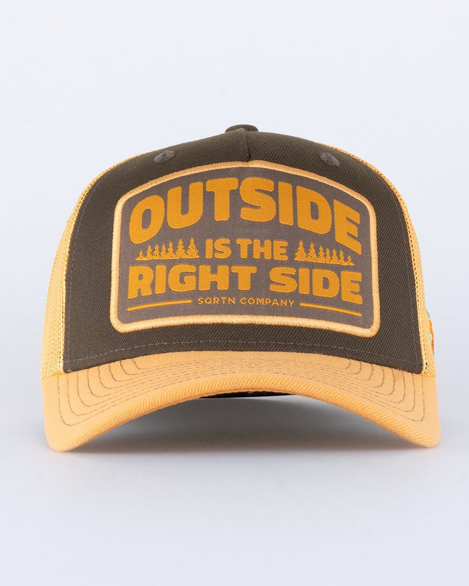 Right Side Trucker Keps - Olive