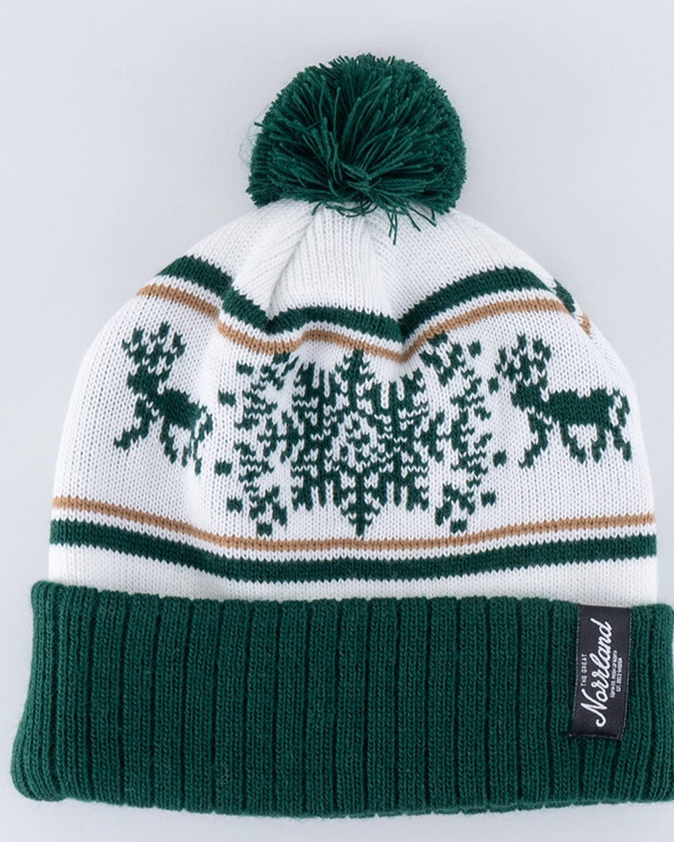 Snowflake Pom Pom Mössa - Grön