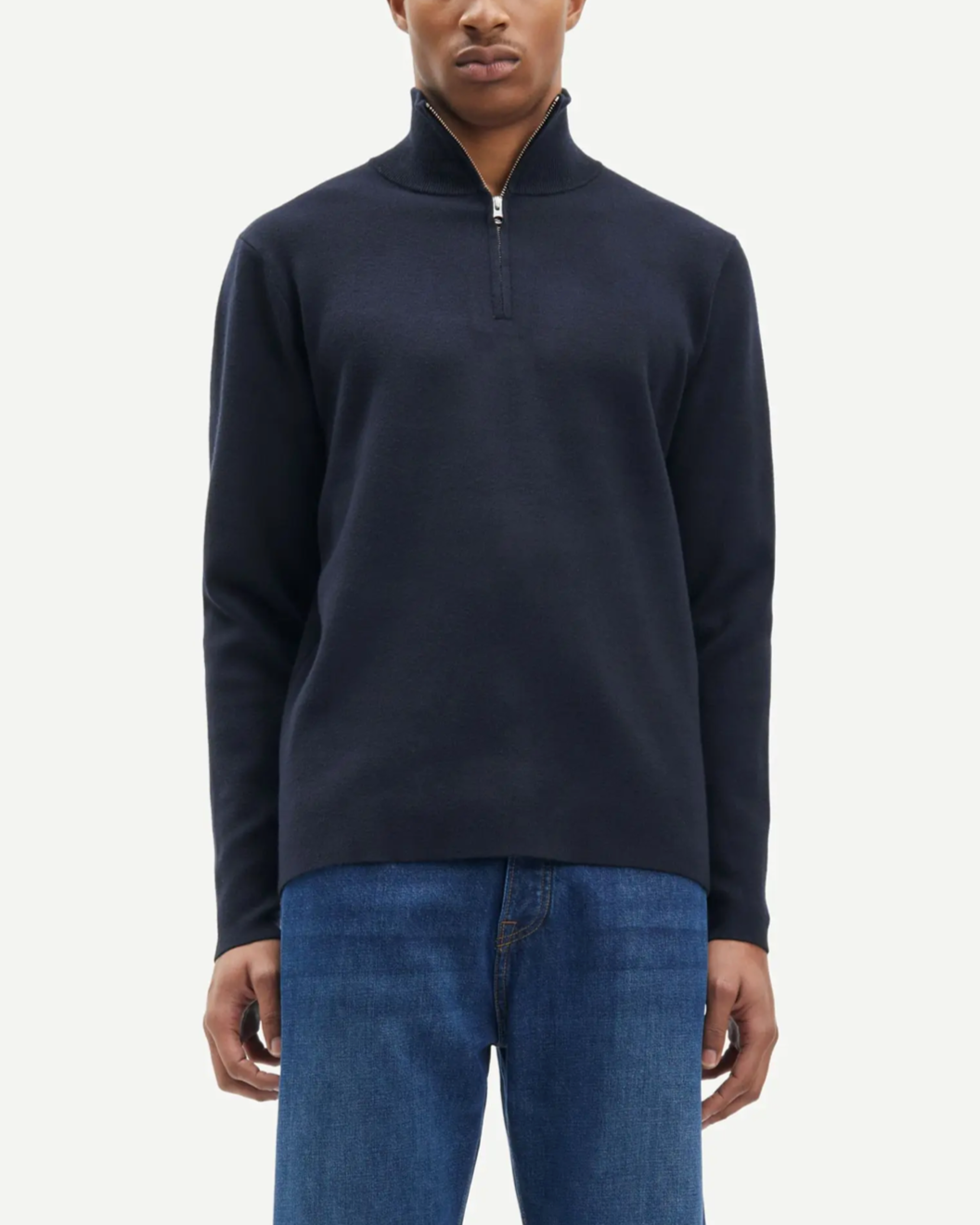 Gunan Turtleneck Zip Tröja - Marinblå
