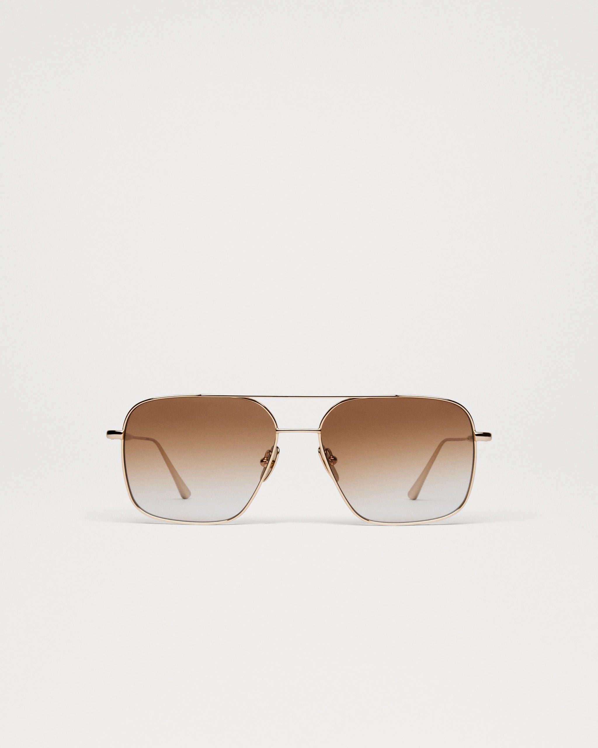Aviator Gradient Solglasögon - Soft Gold/Brown