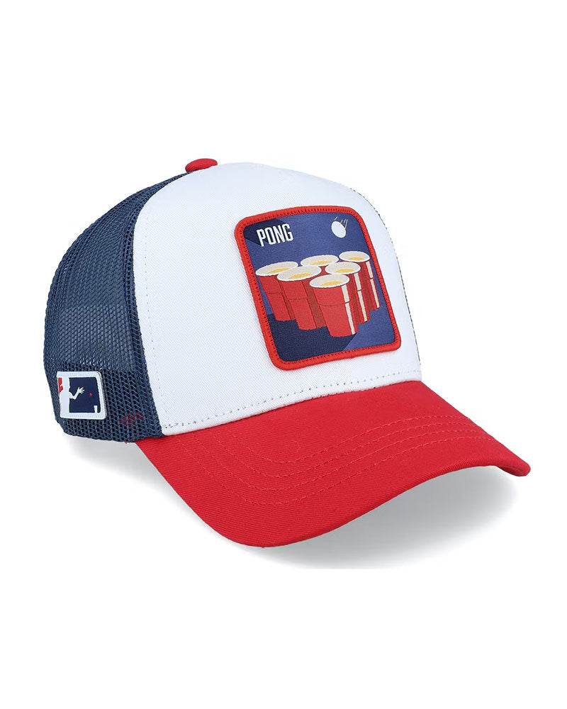 Beer Pong Trucker Keps - Röd/Vit/Blå
