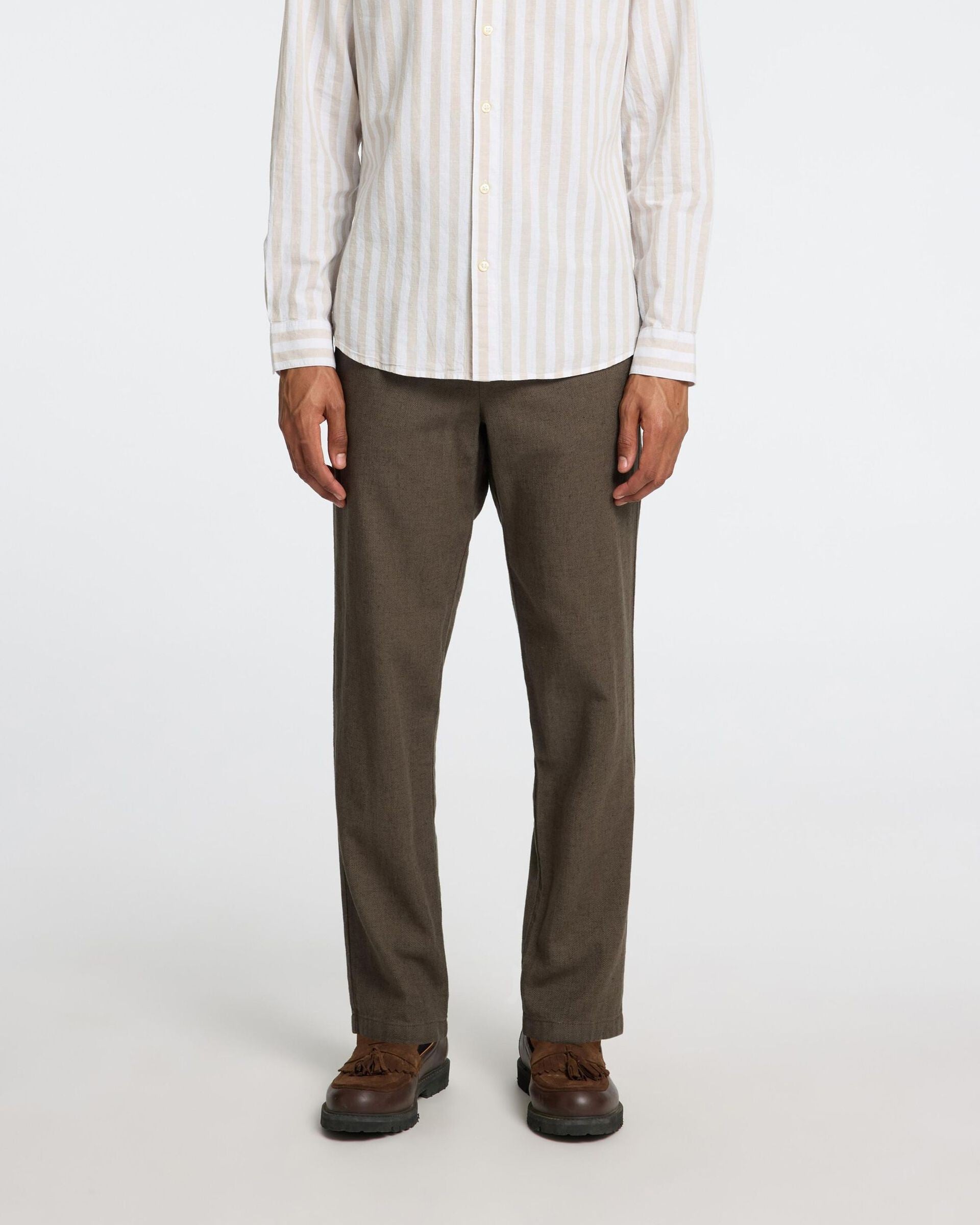 Brody Linen Byxor - Forest Night