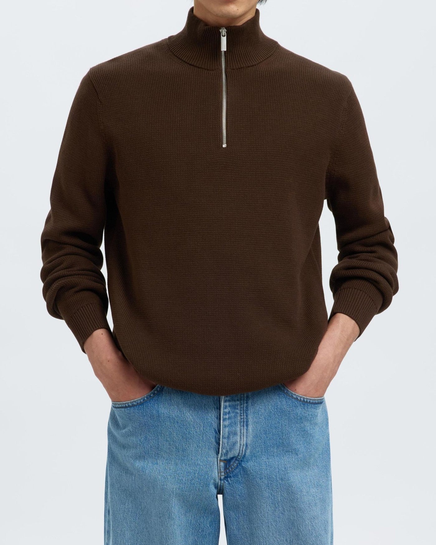 Dane Structure Half Zip Tröja - Demitasse