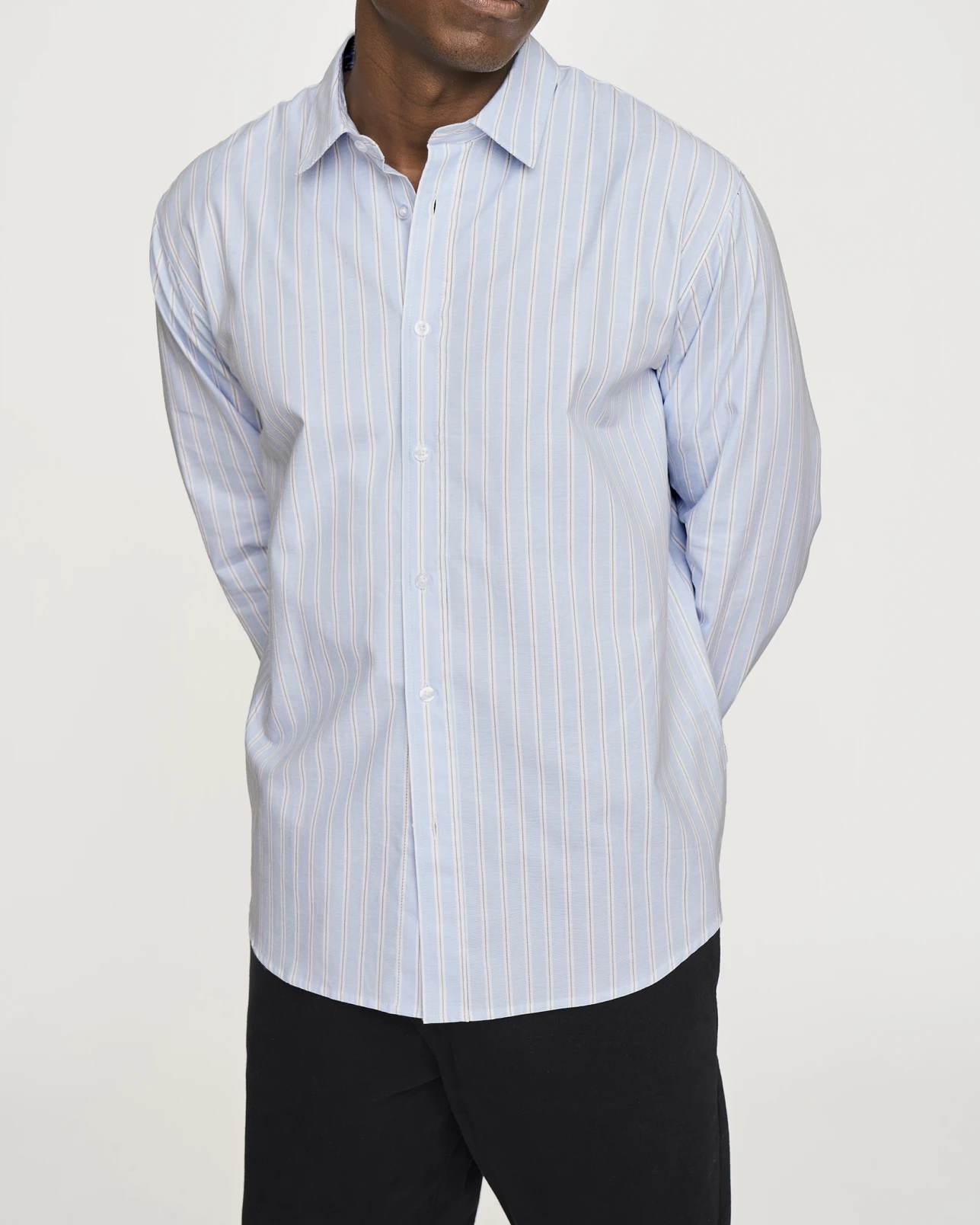 Davis Skjorta - Light Blue/Stripes