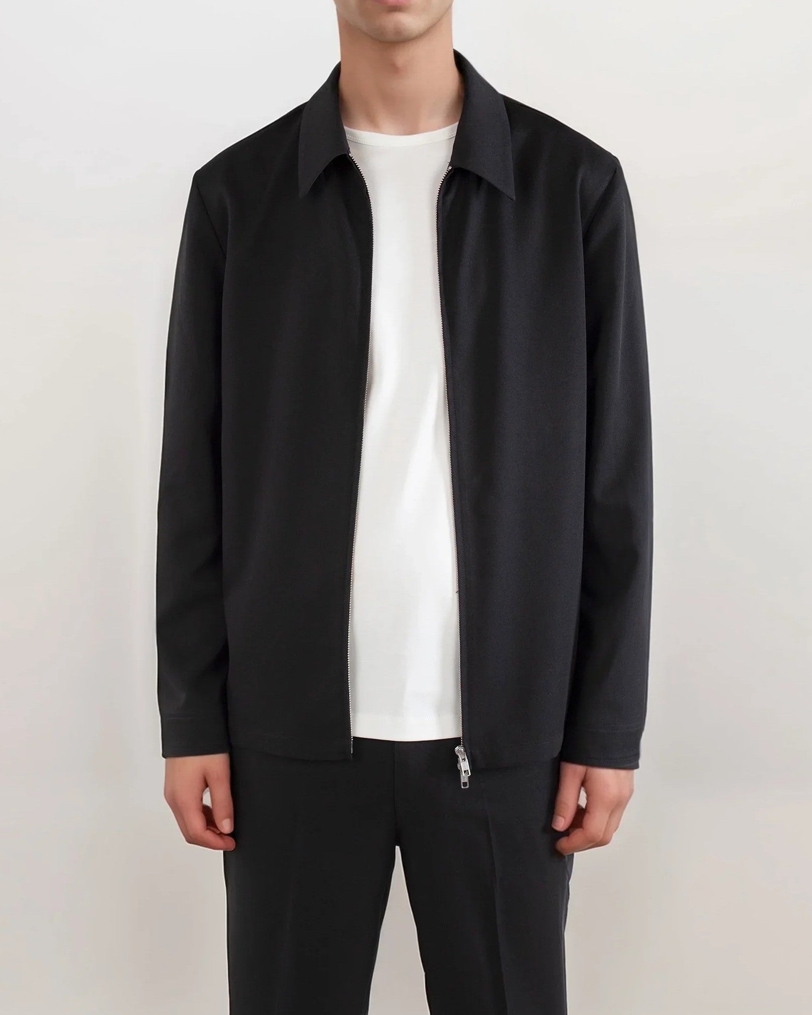 Evander Suit Zip Overshirt - Svart