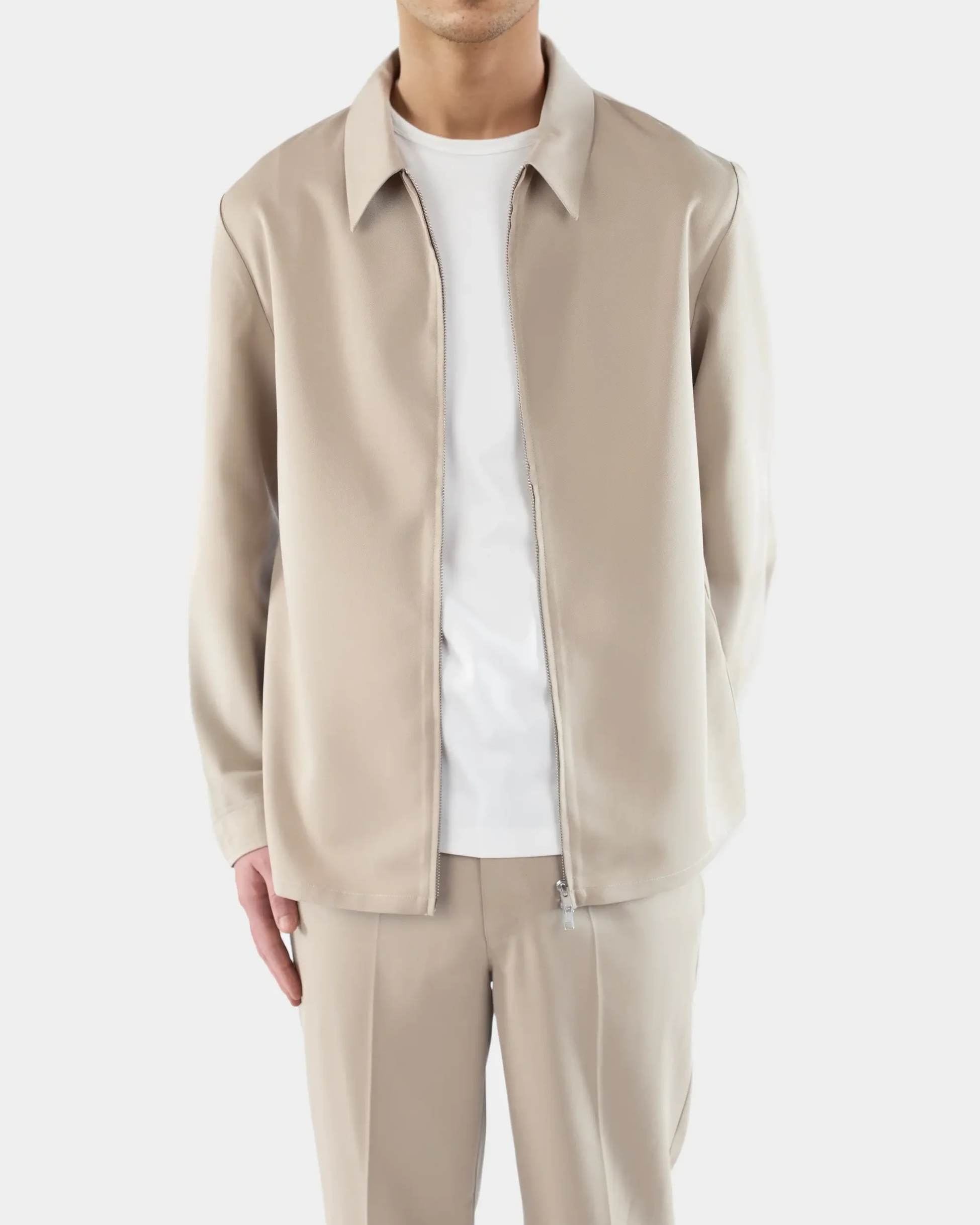 Evander Suit Zip Overshirt - Cappuccino