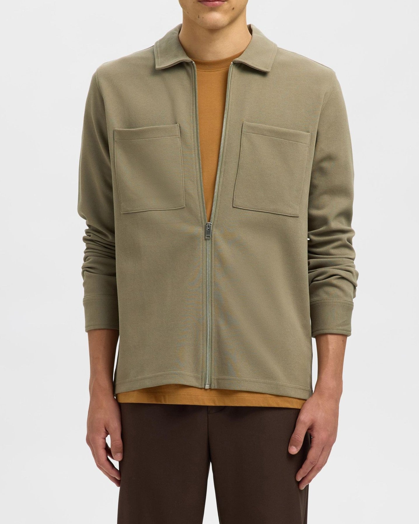 Jackie Sweat Zip Överskjorta - Vetiver