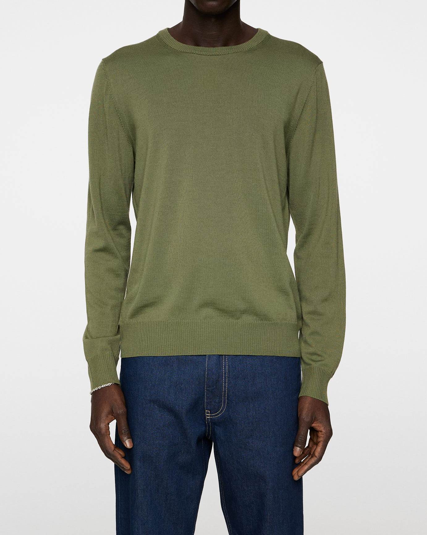 Keane Light Merino Crew Neck Tröja - Olivine