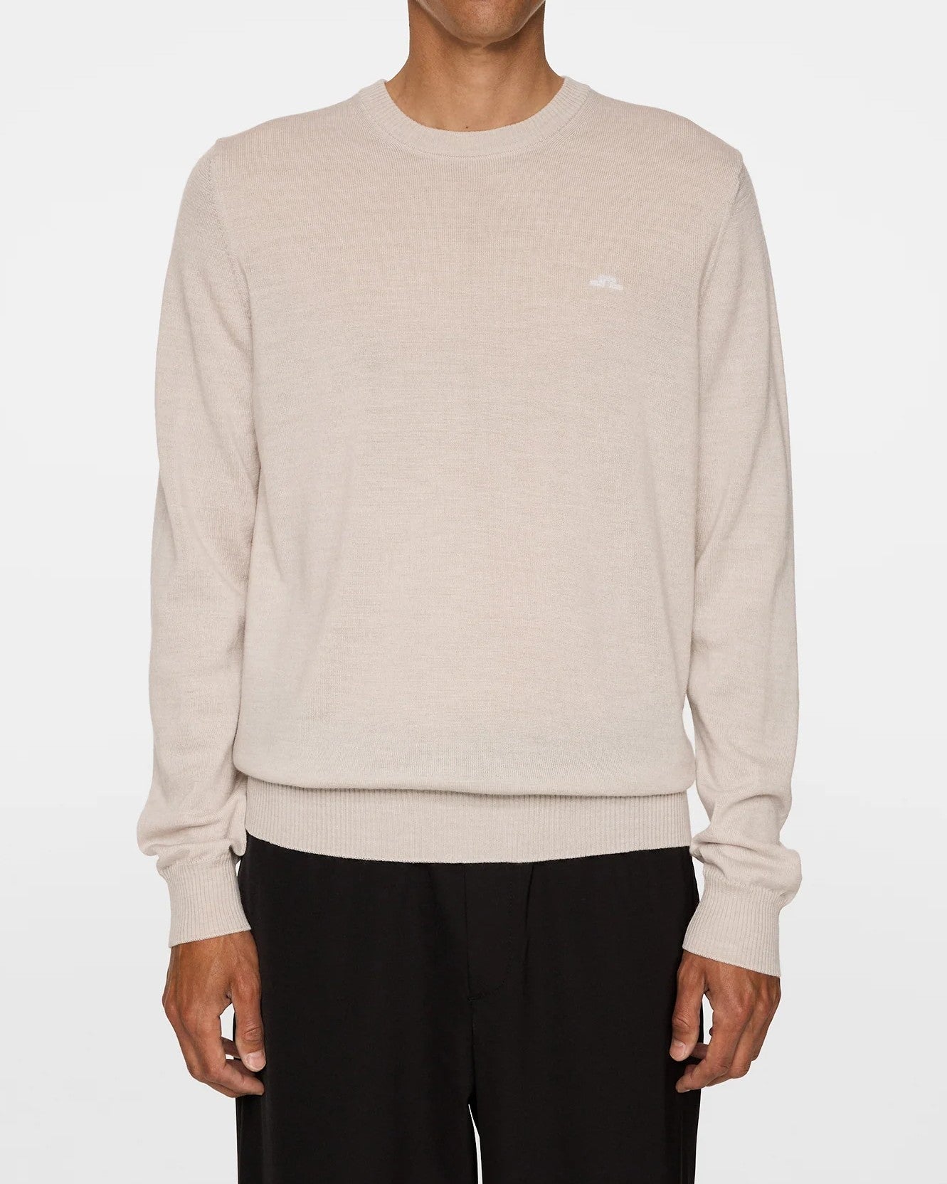 Keane Merino Crew Neck - Moonbeam Melange