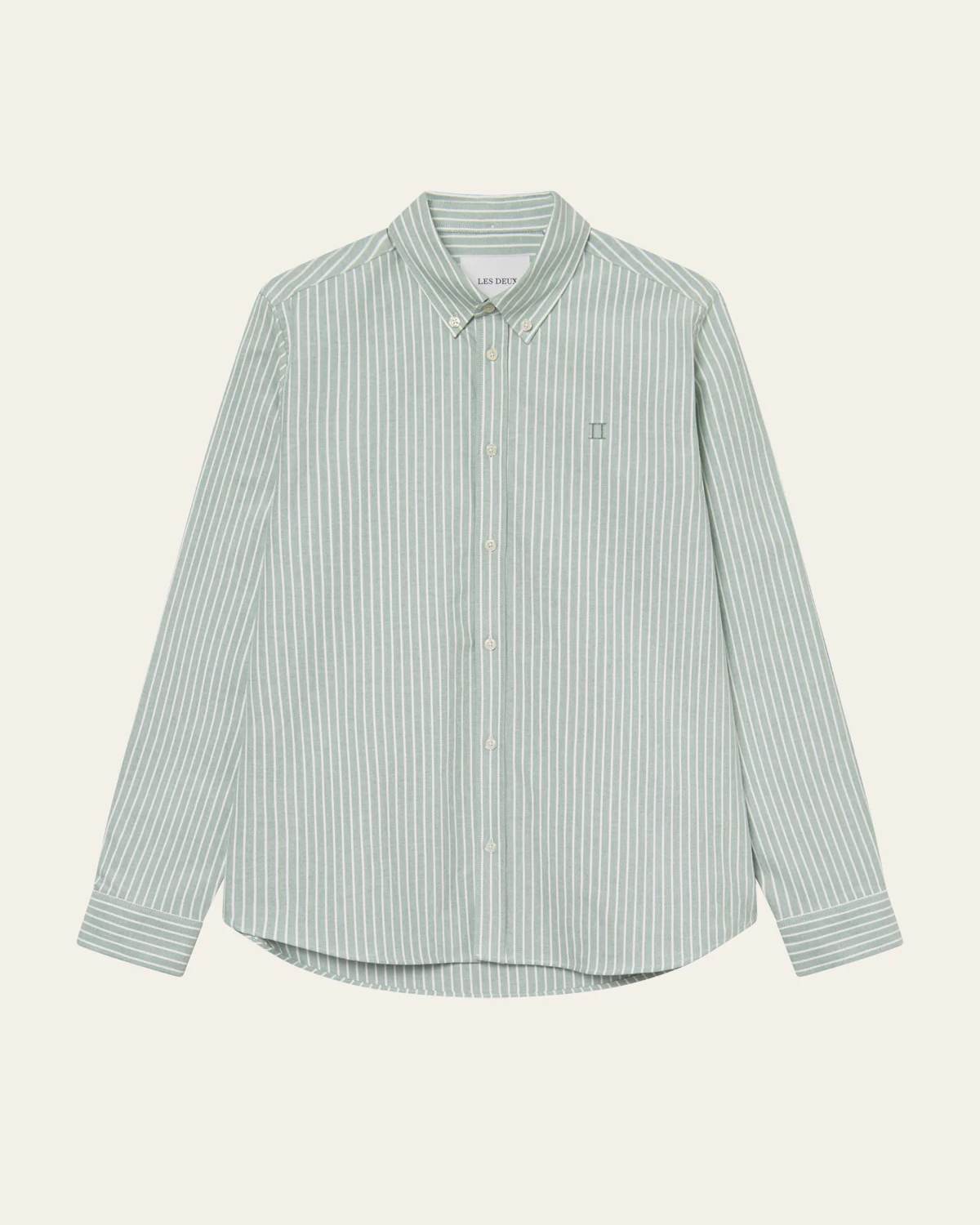 Konrad Stripe Oxford Skjorta - Juniper Green