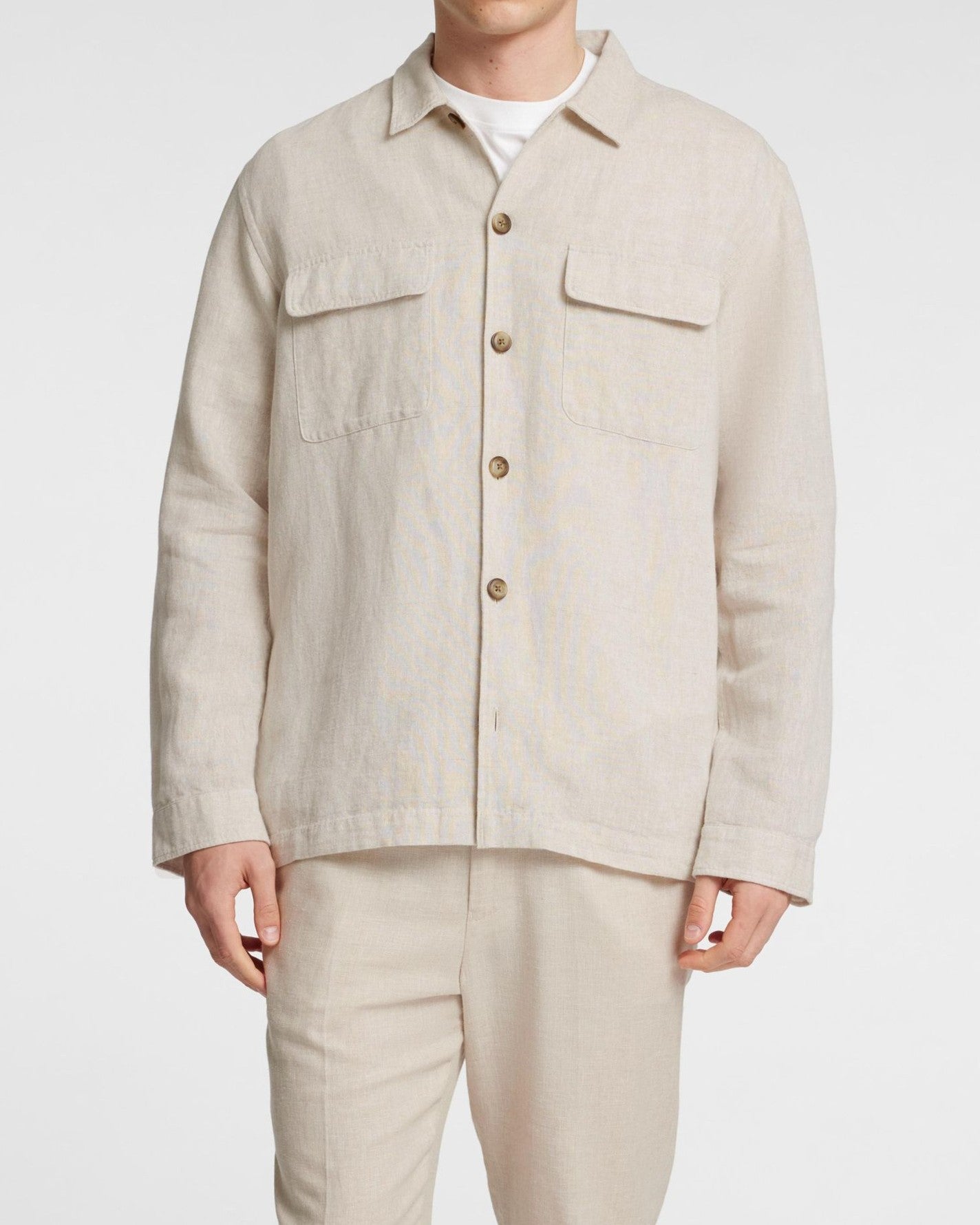 Leroy Linen Blend Overshirt - Pure Cashmere