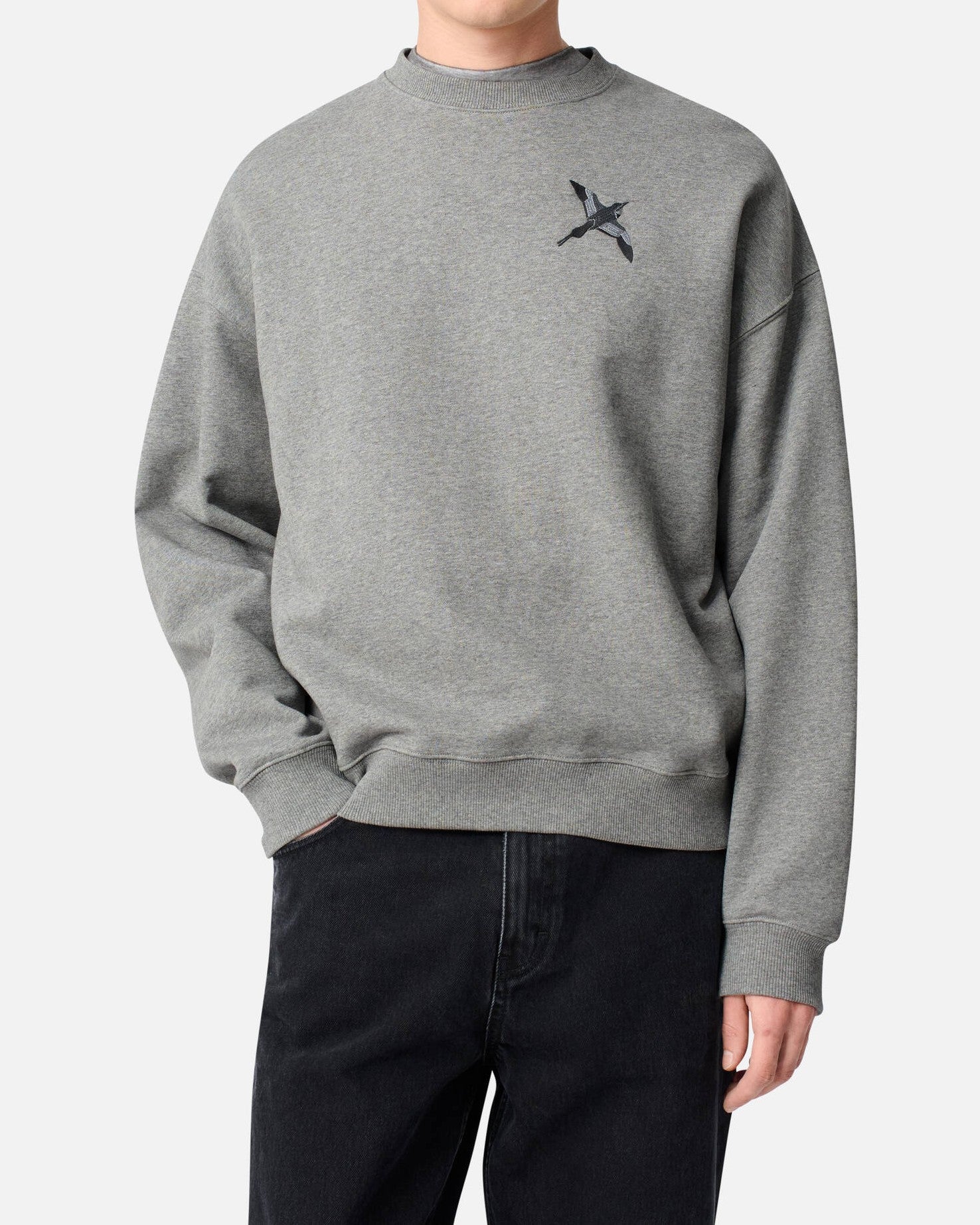 Micro Bee Bird Sweatshirt - Grey Melange