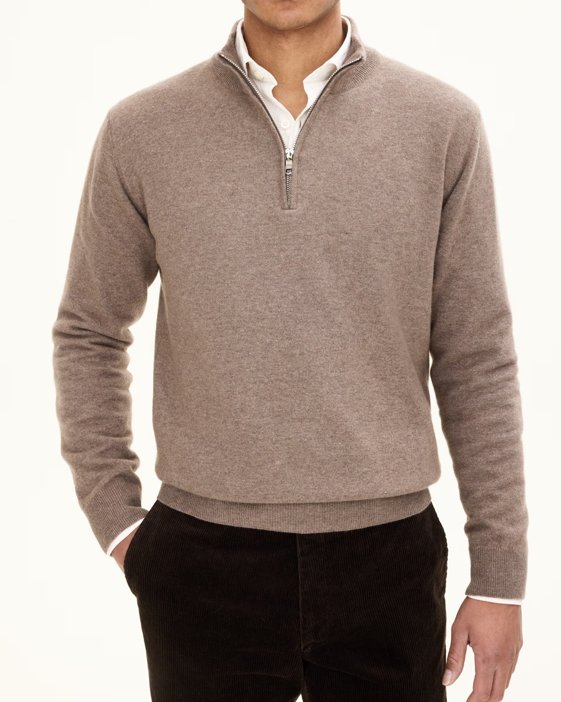 Patton Half Zip Tröja - Walnut Beige