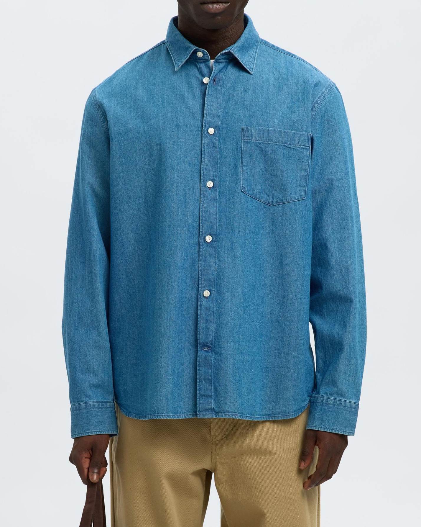 Carlo Reg Skjorta - Medium Blue Denim