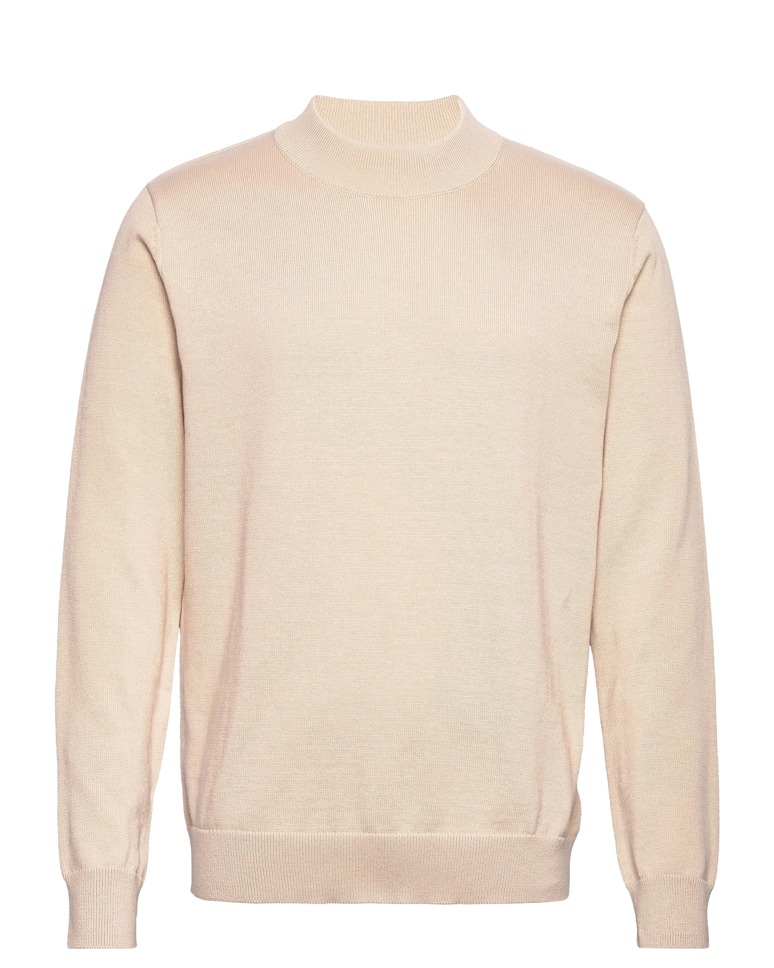 Robert LS Mock Neck Tröja - Oatmeal