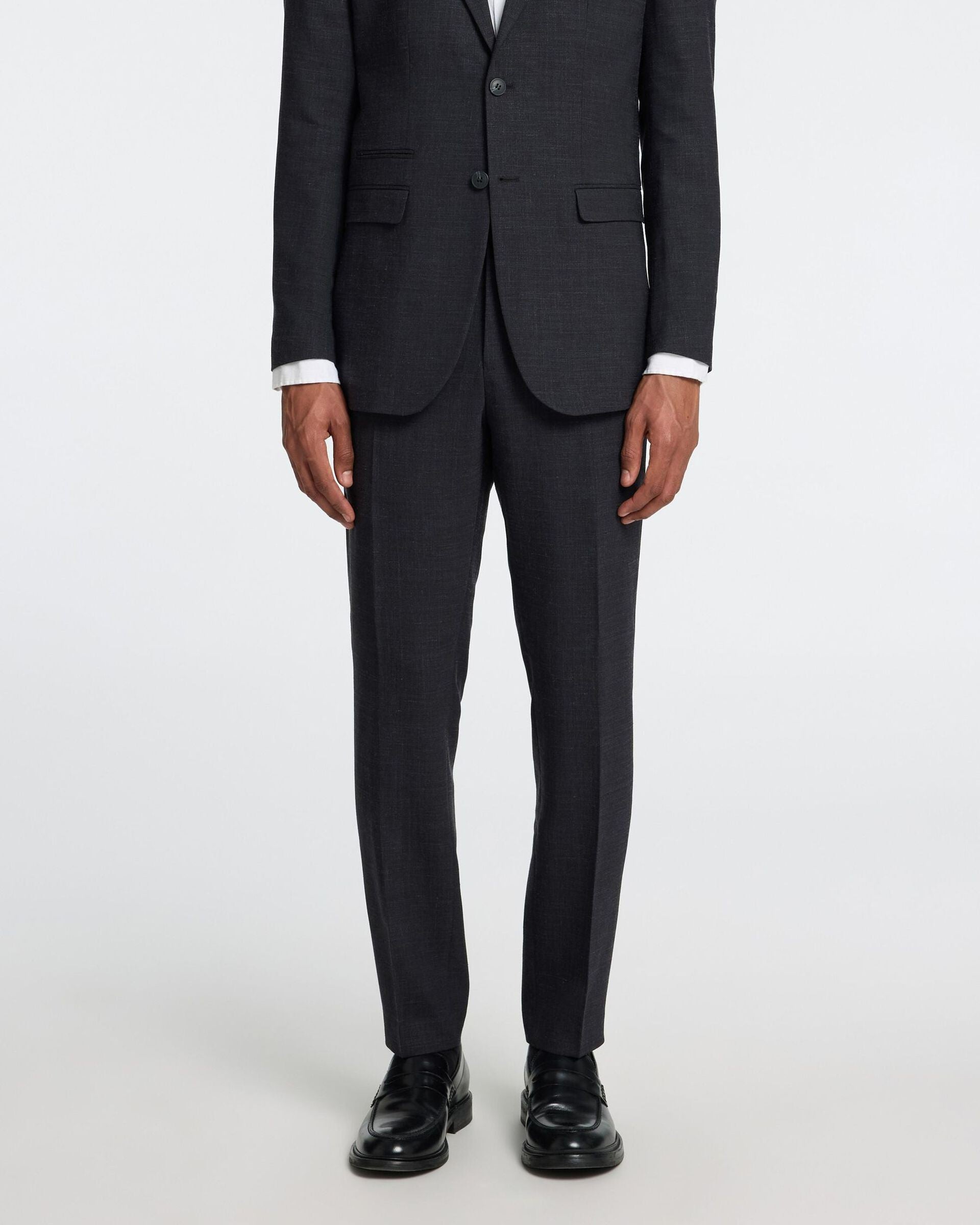 Slim Oasis Linen Kostymbyxor - Svart