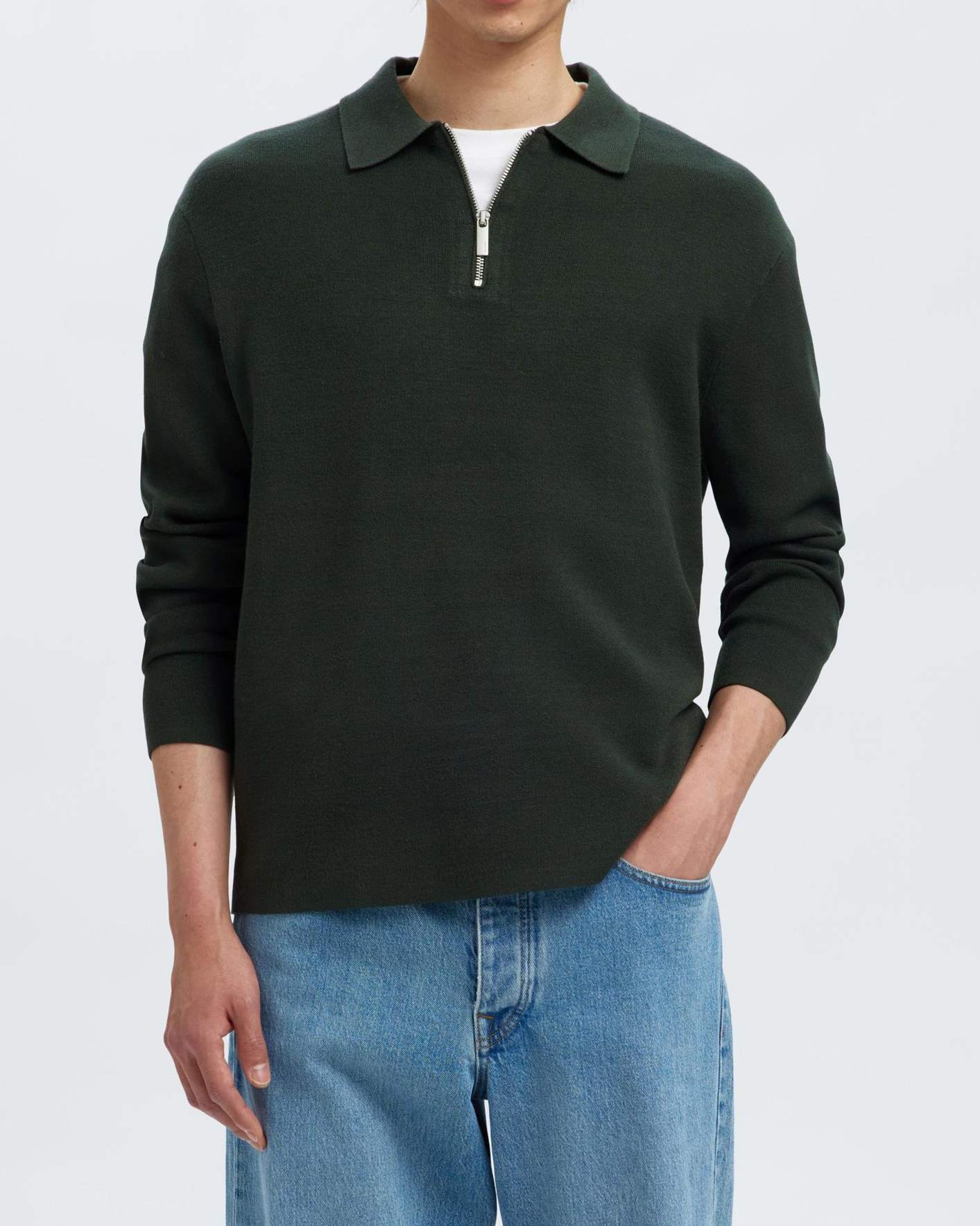 Teller Half Zip Polo Tröja - Deep Forest