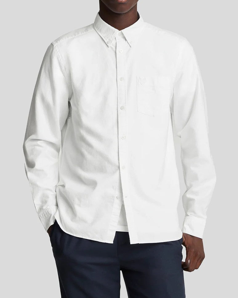 Tonal Eagle Plain Oxford Skjorta - Vit