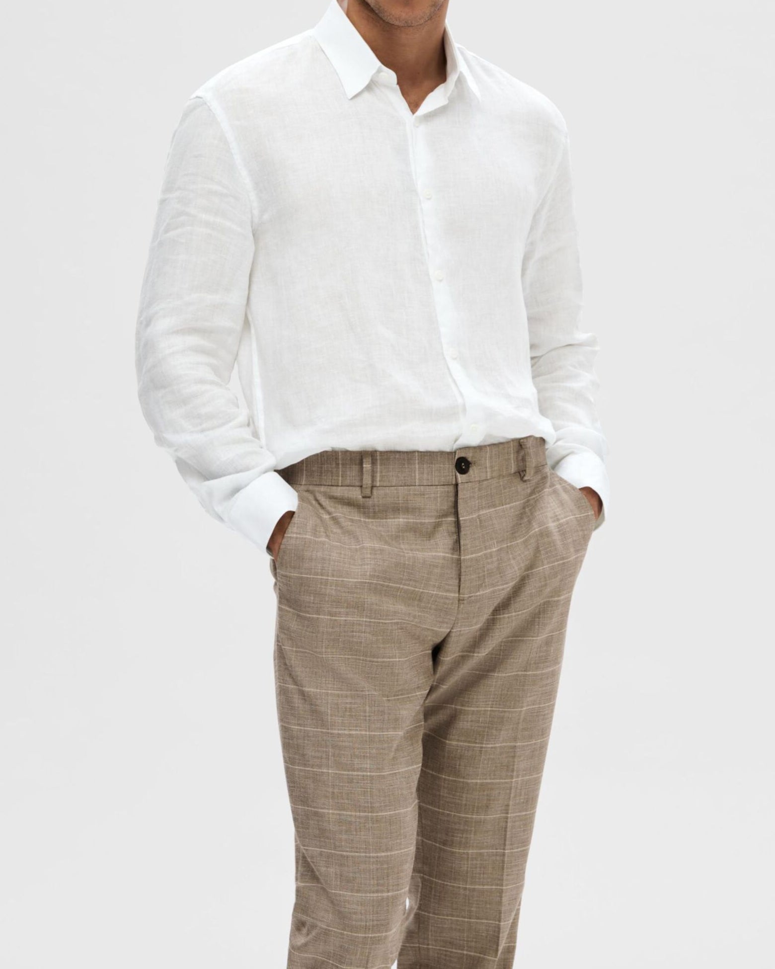 Reg Kylian Linen Skjorta - Vit