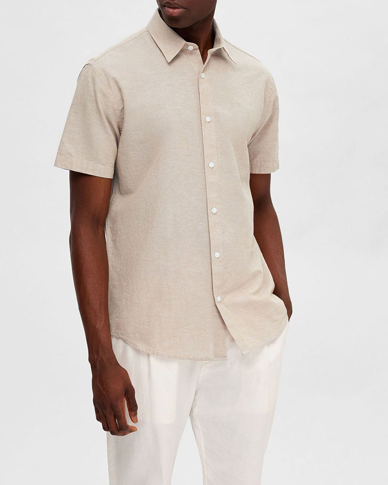 Reg New Linen SS Skjorta