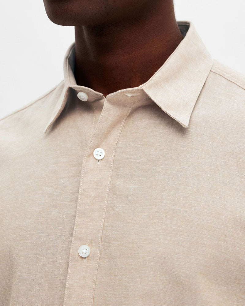 Reg New Linen SS Skjorta