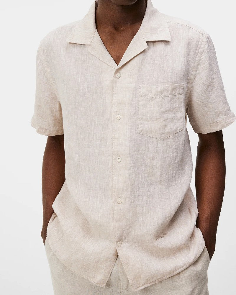 Linen Melange SS Reg Skjorta