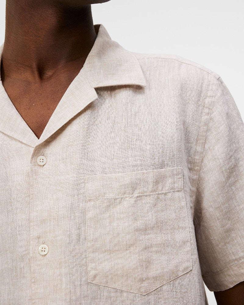 Linen Melange SS Reg Skjorta