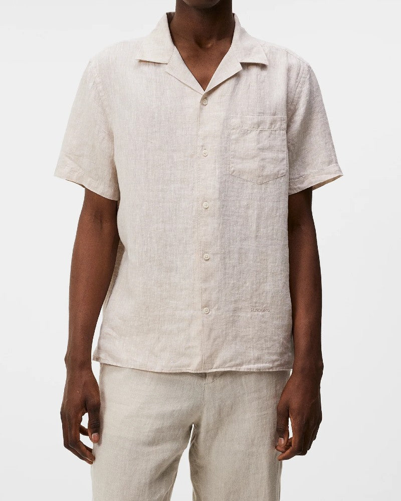 Linen Melange SS Reg Skjorta