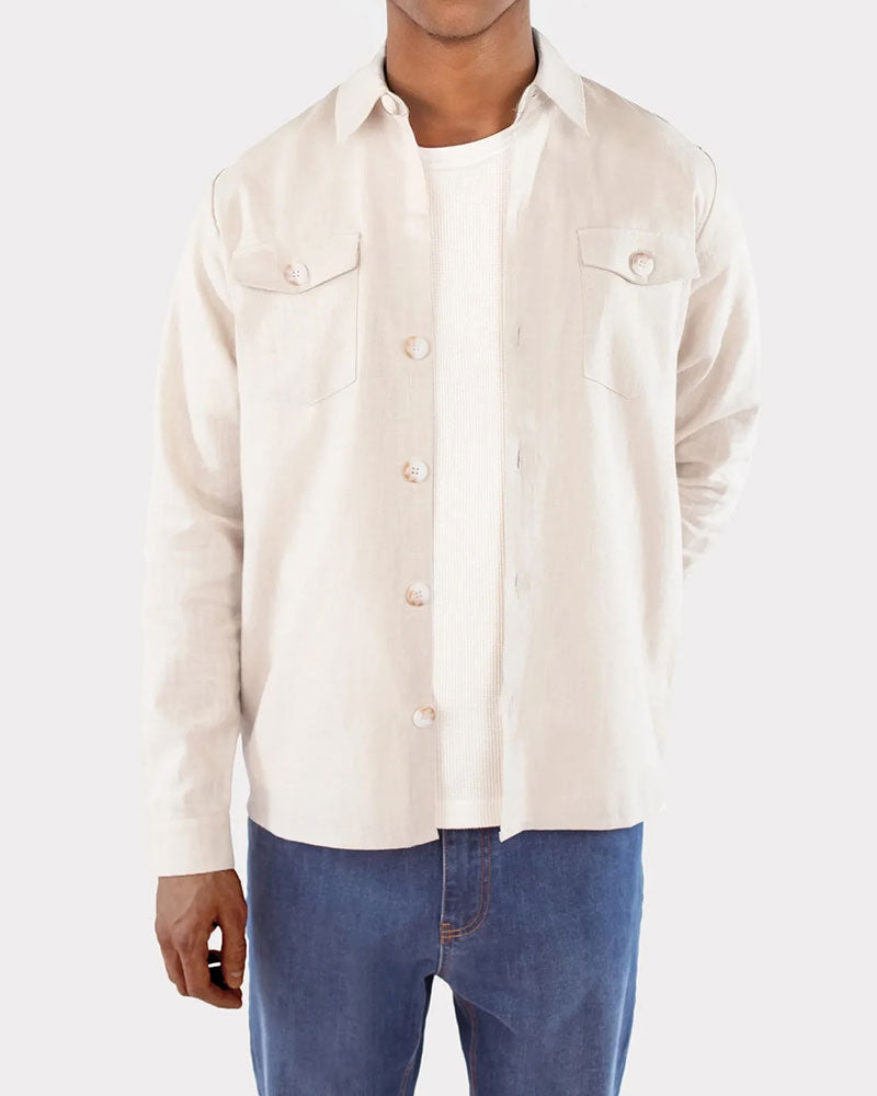 Dani Linen Overshirt - Sunburst Beige