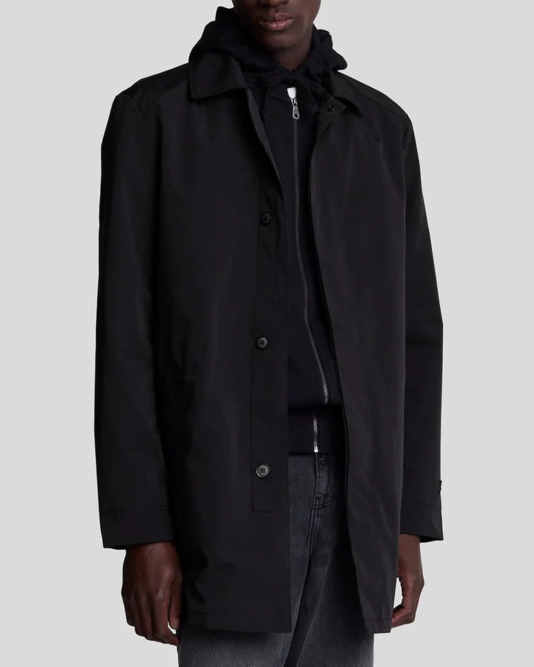 Tonal Eagle Mid Length Car Coat Jacka