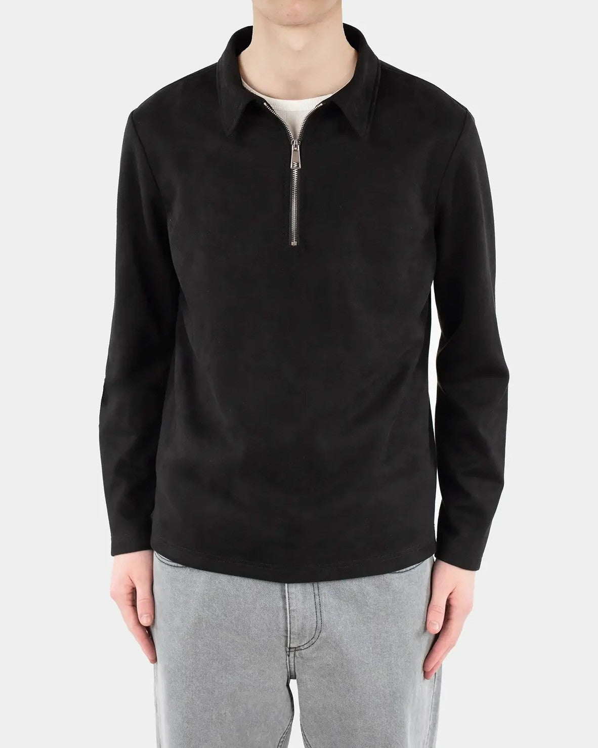 Leo Vegan Suede Half Zip Tröja